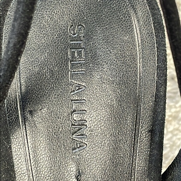 New Stella Luna Silver Glitter Cap Toe Sling Back Heels Black Sz 36 - Picture 5 of 14